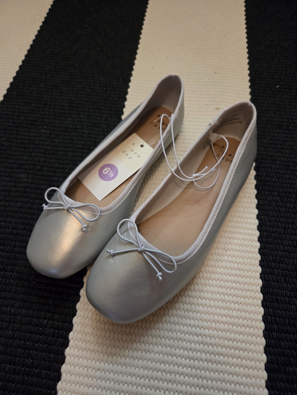 Target Silver Women's Ballet Flats with Bow